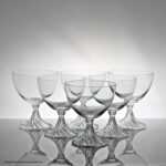Set of six Lalique Rambouillet Burgundy glasses