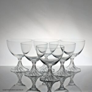 Set of six Lalique Rambouillet Burgundy glasses