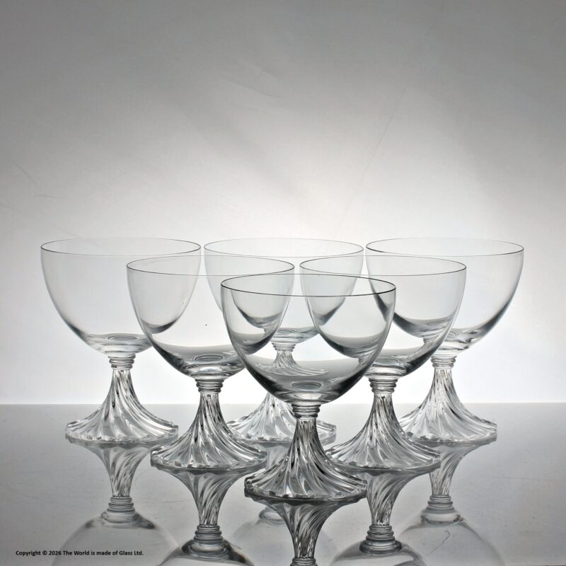 Set of six Lalique Rambouillet Burgundy glasses