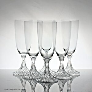 Set of six Lalique Rambouillet champagne flutes