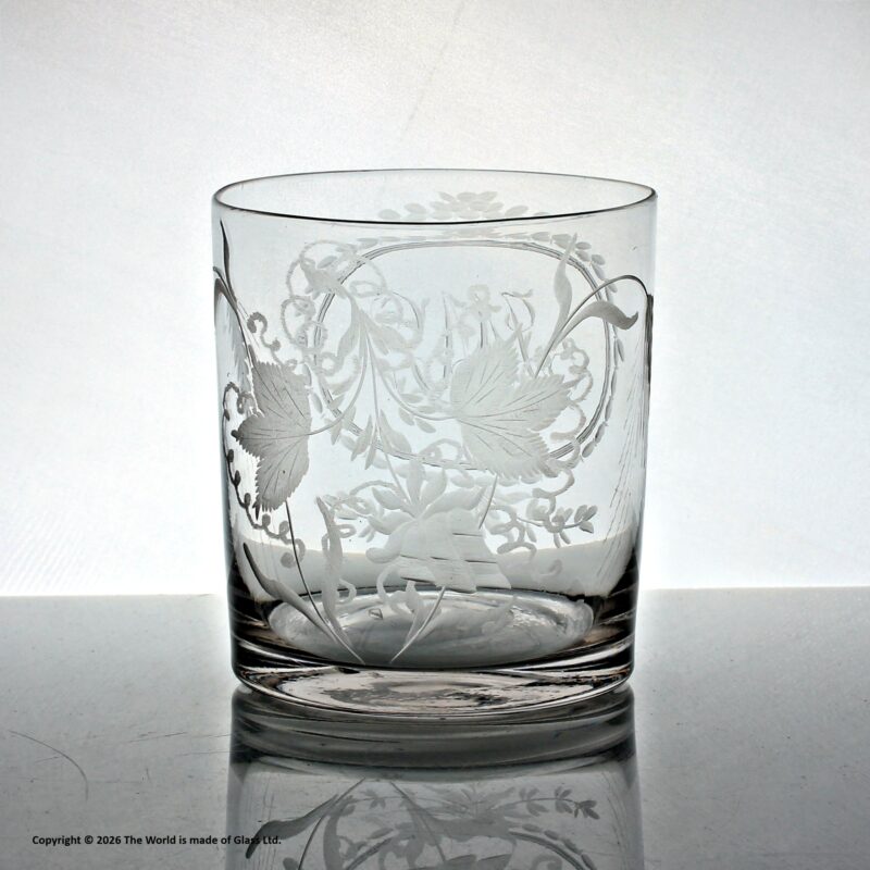 Georgian hop and barley engraved tumbler