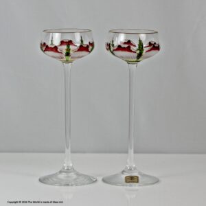 Pair of Theresienthal hand-enamelled cordial glasses