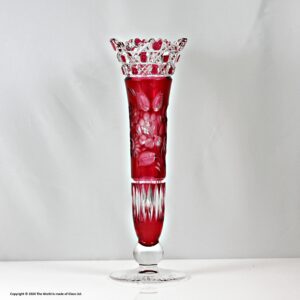 Meissen ruby flash-cut glass vase