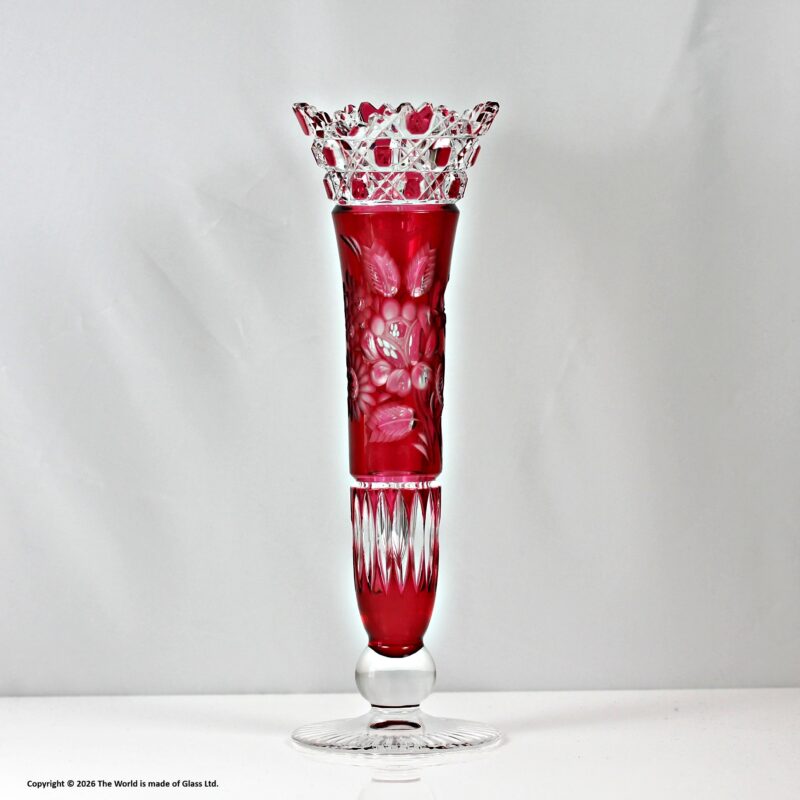 Meissen ruby flash-cut glass vase