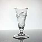 Georgian scarce flammiform dwarf ale glass, folded foot