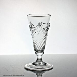 Georgian scarce flammiform dwarf ale glass, folded foot