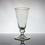 Georgian large wrythen moulded dwarf ale glass or goblet