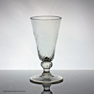 Georgian large wrythen moulded dwarf ale glass or goblet