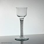 Georgian, English, double series opaque twist wine glass, ogee bowl