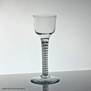 Georgian, English, double series opaque twist wine glass, ogee bowl