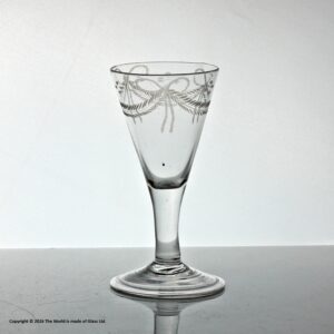 Georgian swag and tail engraved dram or gin glass