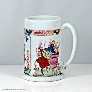 Georgian Bohemian enamelled milch glass tankard