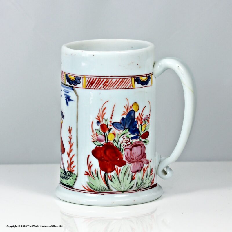 Georgian Bohemian enamelled milch glass tankard