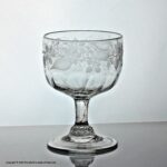 Victorian etched glass rummer, trailing, fruiting vine