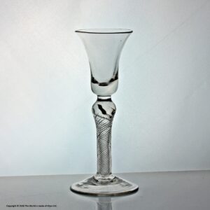 Georgian multi spiral air twist wine glass, bell bowl, shoulder knop
