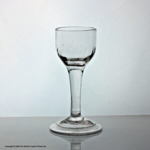Georgian, English plain stem wine glass, flute-moulded ovoid bowl
