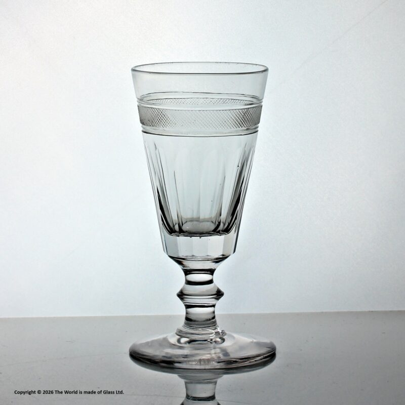 Georgian strawberry diamond cut dwarf ale glass