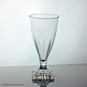 Georgian petal-flute moulded dwarf ale glass, lemon squeezer foot