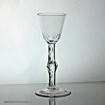 Georgian facet cut knopped stem wine glass
