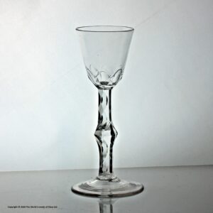 Georgian facet cut knopped stem wine glass