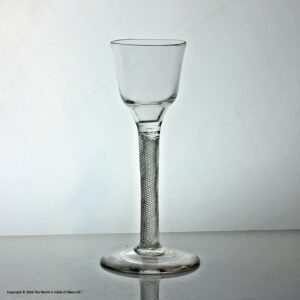 Georgian multi spiral air twist wine glass, ogee bowl