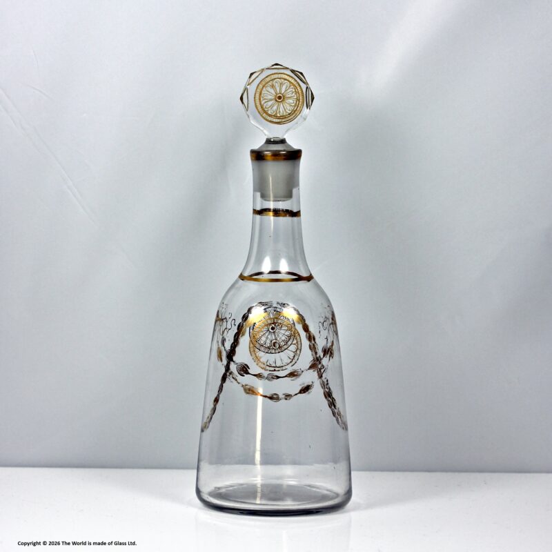 Georgian rare James Giles gilded half sized decanter