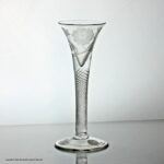Georgian Jacobite engraved multi spiral air twist wine glass