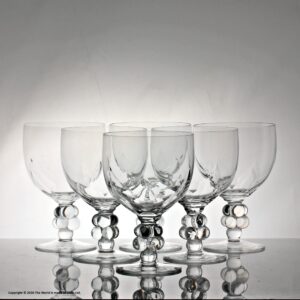 Set of six Lalique Clos Vougeot wine glasses