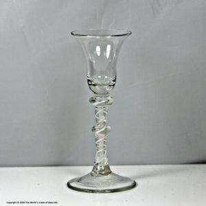 Georgian, English, double series opaque twist wine glass, double knop
