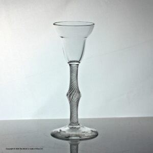 Georgian, English, multi spiral air twist wine glass, pan top bowl