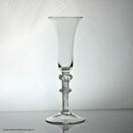 Georgian multi spiral air twist ale glass, double knop, bell bowl