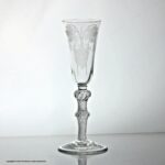 Georgian hop and barley engraved multi spiral air twist ale glass
