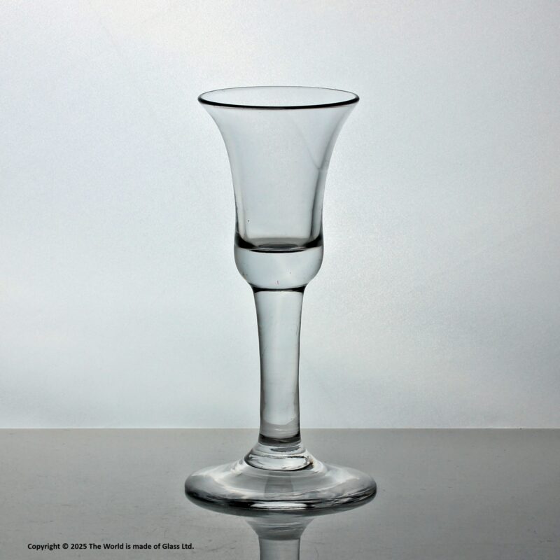 Georgian plain stem wine glass, bell bowl