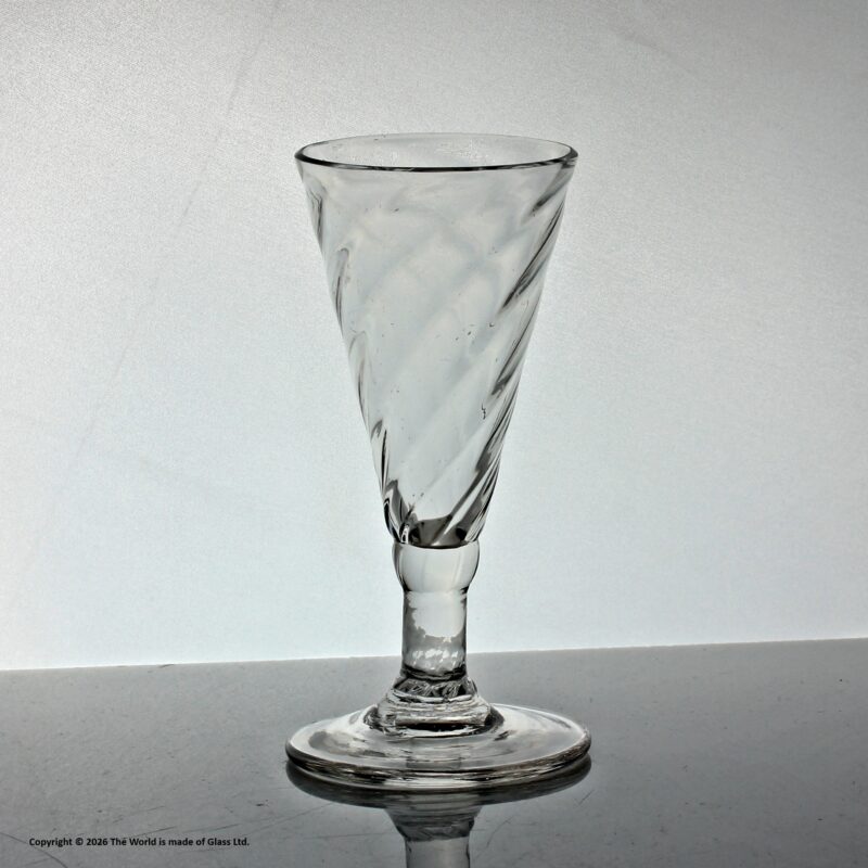 Georgian wrythen moulded dwarf ale glass