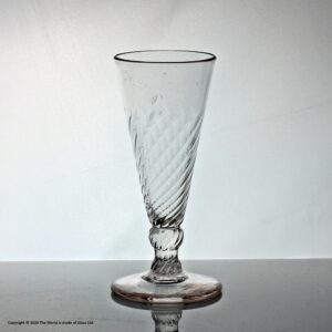 Georgian, English, wrythen-moulded dwarf ale glass