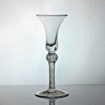 Georgian multi spiral air twist wine glass, bell bowl, shoulder knop