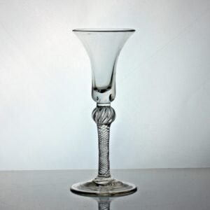 Georgian multi spiral air twist wine glass, bell bowl, shoulder knop