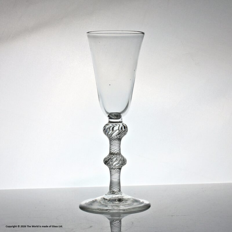 Georgian multi spiral air twist ale glass