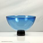 Gillies Jones studio glass bowl, blue and black