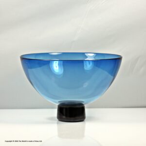 Gillies Jones studio glass bowl, blue and black
