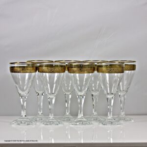 Set of eight Moser Copenhagen pattern white wine glasses