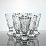 Set of six 19th century cut glass bell bowl jelly glasses
