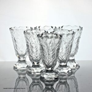 Set of six 19th century cut glass bell bowl jelly glasses