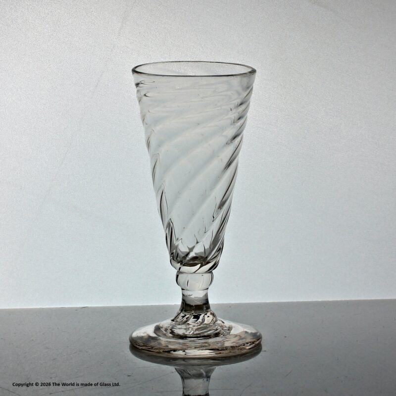 Georgian wrythen moulded dwarf ale glass