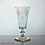 Georgian, English, hop and barley engraved dwarf ale glass