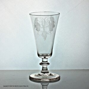 Georgian, English, hop and barley engraved dwarf ale glass