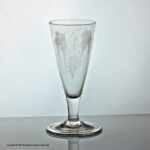 Georgian, English, hop & barley engraved plain stem ale glass