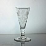 Victorian hop and barley engraved dwarf ale glass