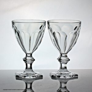 Pair of antique Baccarat Harcourt Versaille pattern wine goblets