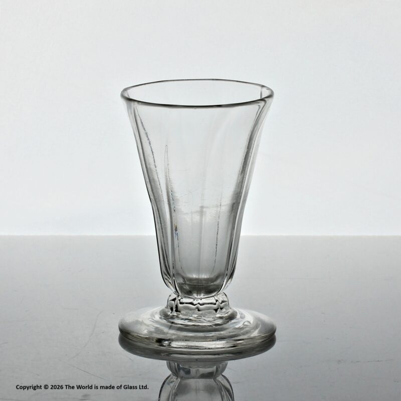 Georgian English, small wrythen panel-moulded jelly glass